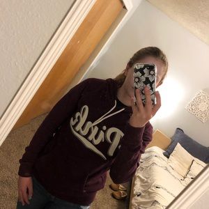 VS PINK burgundy hoodie